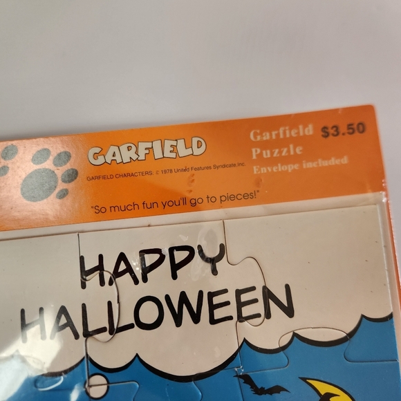 Garfield Halloween Puzzle New NOS Vintage 1980s Carlton Cards Trick or Treat 80s - Picture 4 of 8